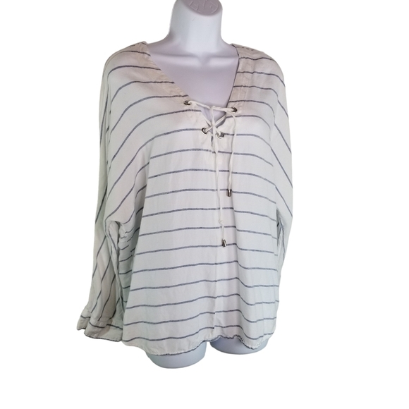 RAILS lily positano striped lace up tunic top - Picture 4 of 15